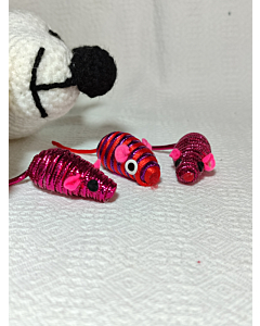 Cat Toy Mouse Ribbon Striped