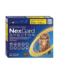 Nexguard Spectra Small (3,6-7,5kg) Single Yellow